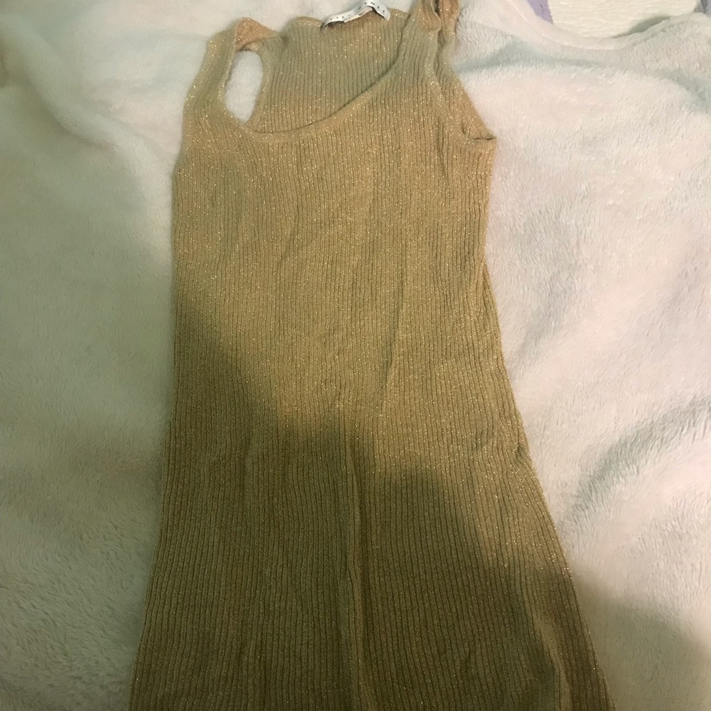 Gold shimmer tank top